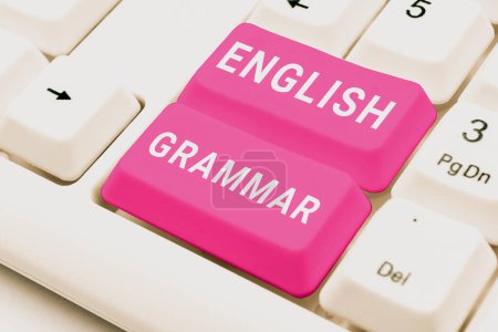 Photo for Text showing inspiration English Grammar, Business showcase courses cover all levels of speaking and writing in english - Royalty Free Image