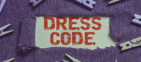 Photo for Handwriting text Dress Code, Word for an accepted way of dressing for a particular occasion or group - Royalty Free Image