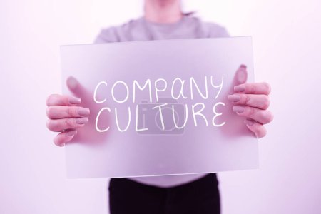 Photo for Handwriting text Company Culture, Business approach The environment and elements in which employees work - Royalty Free Image