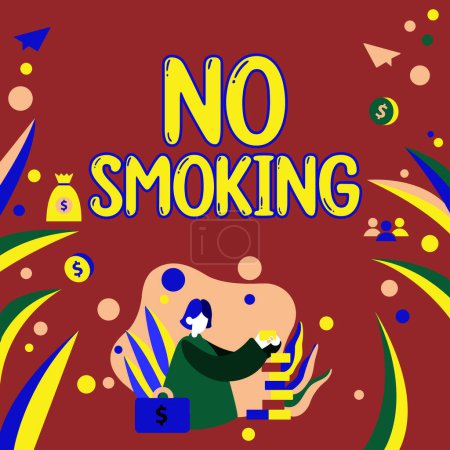 Foto de Letrero que muestra No Smoking, Internet Concept using tobacco is forbiden in this place - Imagen libre de derechos