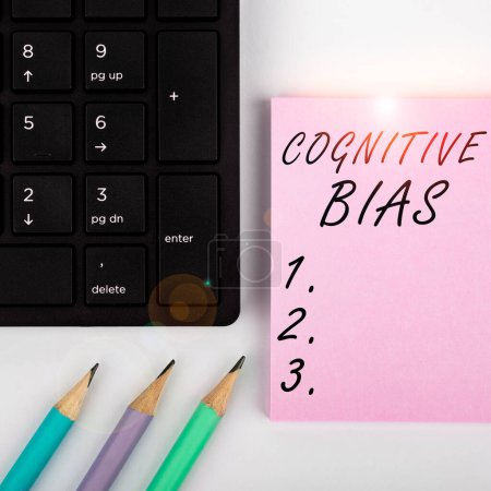 Photo for Hand writing sign Cognitive Bias, Business showcase Psychological treatment for mental disorders - Royalty Free Image