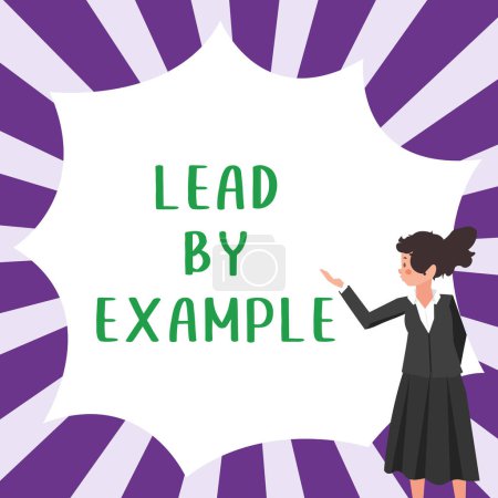 Téléchargez les photos : Affichage conceptuel Lead By Example, Word for Be a mentor leader suivre les règles donner des exemples Coach - en image libre de droit