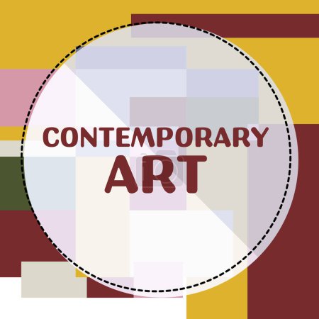 Foto de Texto presentando Arte Contemporáneo, Internet Concepto realizado hoy por artistas vivos influenciados por el avance del mundo - Imagen libre de derechos