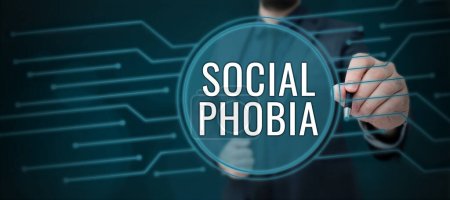 Photo for Text caption presenting Social Phobia, Business showcase overwhelming fear of social situations that are distressing - Royalty Free Image