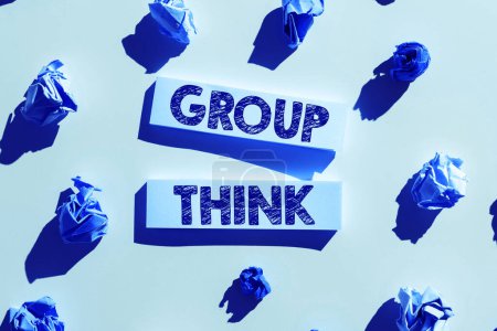 Photo for Inspiration showing sign Group Think, Word for gather either formally or informally to bring up ideas - Royalty Free Image