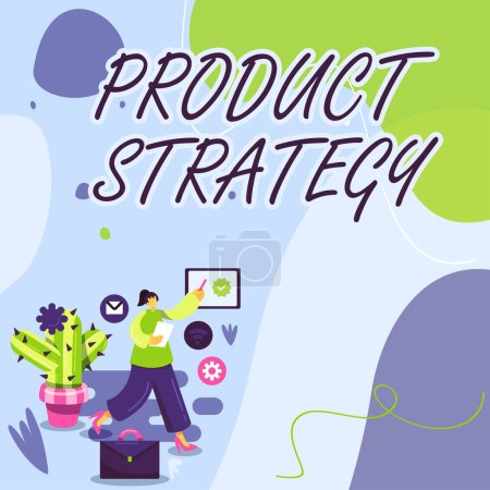 Photo for Conceptual display Product Strategy, Internet Concept long term plan development of successful product production - Royalty Free Image