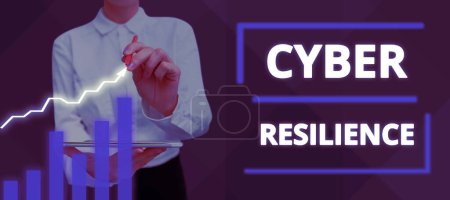 Affichage conceptuel Cyber Resilience, Concept mesure de la capacité d'une entreprise à gérer une cyberattaque