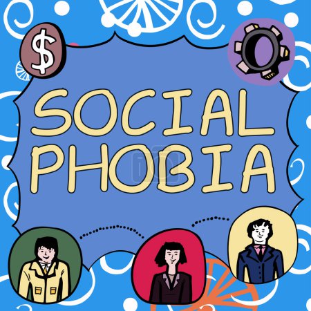 Photo for Text showing inspiration Social Phobia, Business approach overwhelming fear of social situations that are distressing - Royalty Free Image