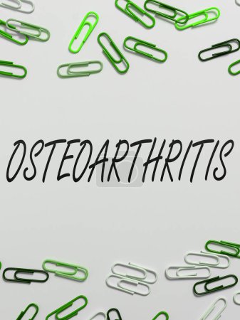 Foto de Signo que muestra Osteoartritis, Concepto que significa Degeneración del cartílago articular y el hueso subyacente - Imagen libre de derechos