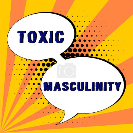 Foto de Texto que muestra inspiración Masculinidad tóxica, Concepto de negocio describe estrecho tipo represivo de ideas sobre el rol de género masculino - Imagen libre de derechos