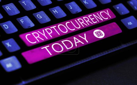 Photo for Inspiration showing sign Cryptocurrency, Business approach form of currency that exists digitally has no central issuing - Royalty Free Image