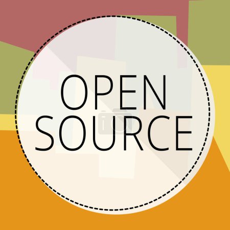 Téléchargez les photos : Texte inspirant Open Source, Concept désignant un logiciel dont le code source original est disponible gratuitement - en image libre de droit
