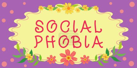 Photo for Text sign showing Social Phobia, Conceptual photo overwhelming fear of social situations that are distressing - Royalty Free Image