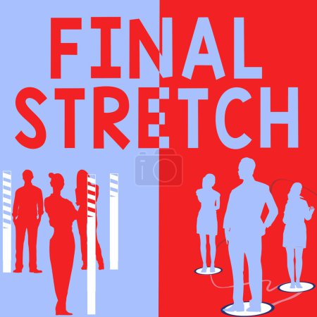 Téléchargez les photos : Légende conceptuelle Final Stretch, Concept signifiant Last Leg Final Round Ultimate Stage Finale Year ender - en image libre de droit