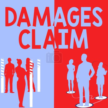 Photo for Conceptual caption Damages Claim, Business approach Demand Compensation Litigate Insurance File Suit - Royalty Free Image