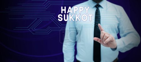 Foto de Escribir mostrando texto Happy Sukkot, concepto de negocio Irlanda celebración verde amuletos de la suerte y tréboles - Imagen libre de derechos