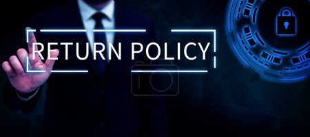 Conceptual display Return Policy, Concept meaning Tax Reimbursement Retail Terms and Conditions on Purchase