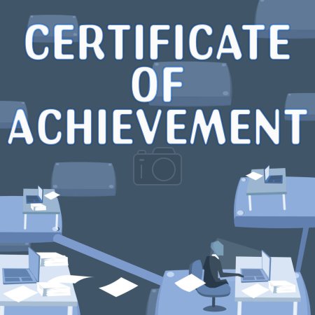 Photo for Text showing inspiration Certificate Of Achievement, Internet Concept certify that a person done exceptionally well - Royalty Free Image