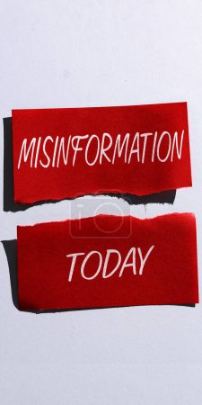 Photo for Text caption presenting Misinformation, Internet Concept false data, in particular, intended intentionally to deceive - Royalty Free Image