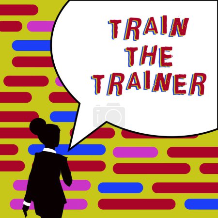 Foto de Exhibición conceptual Tren El Entrenador, Palabra identificada para enseñar mentor o entrenar a otros asisten a la clase - Imagen libre de derechos