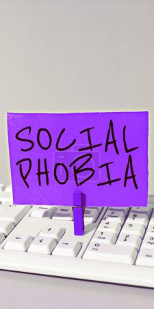 Photo for Text caption presenting Social Phobia, Business showcase overwhelming fear of social situations that are distressing - Royalty Free Image
