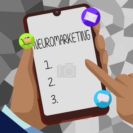 Photo for Hand writing sign Neuromarketing, Business concept field of marketing uses medical technologies such as fMRI - Royalty Free Image