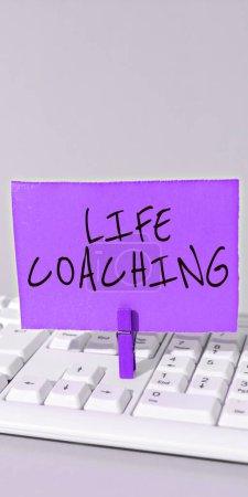 Photo for Writing displaying text Life Coaching, Business idea Improve Lives by Challenges Encourages us in our Careers - Royalty Free Image