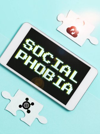 Photo for Text caption presenting Social Phobia, Word Written on overwhelming fear of social situations that are distressing - Royalty Free Image