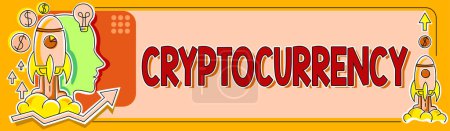 Photo for Conceptual display Cryptocurrency, Business approach form of currency that exists digitally has no central issuing - Royalty Free Image
