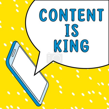 Foto de Texto a mano El contenido es el rey, Word for Content es el corazón de las estrategias de marketing actuales - Imagen libre de derechos