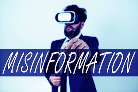 Photo for Conceptual display Misinformation, Word for false data, in particular, intended intentionally to deceive - Royalty Free Image