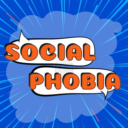 Photo for Hand writing sign Social Phobia, Concept meaning overwhelming fear of social situations that are distressing - Royalty Free Image