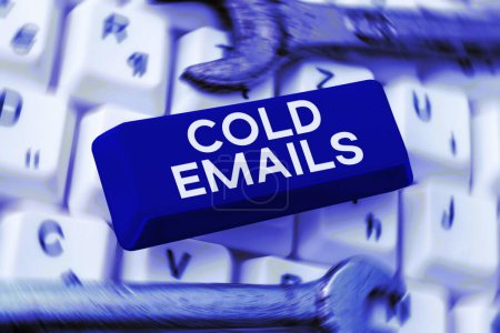 Photo for Conceptual display Cold Emails, Internet Concept unsolicited email sent to a receiver without prior contact - Royalty Free Image