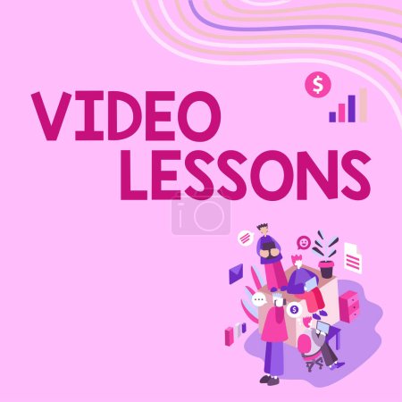 Foto de Visualización conceptual Lecciones de vídeo, Concepto de Internet Material de educación en línea para un tema Visualización y aprendizaje - Imagen libre de derechos