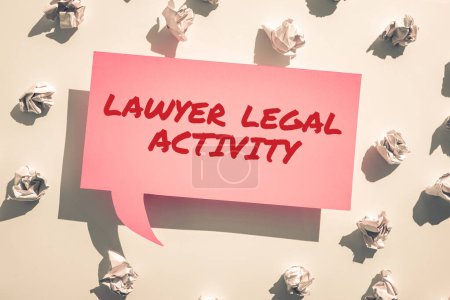 Photo for Text showing inspiration Lawyer Legal Activity, Internet Concept prepare cases and give advice on legal subject - Royalty Free Image