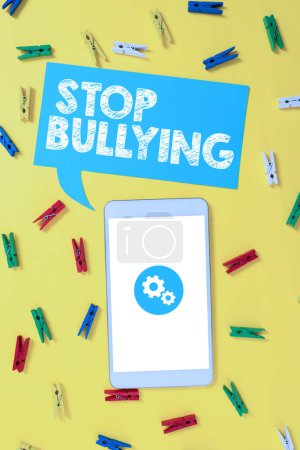 Photo for Text sign showing Stop Bullying, Business showcase Fight and Eliminate this Aggressive Unacceptable Behavior - Royalty Free Image