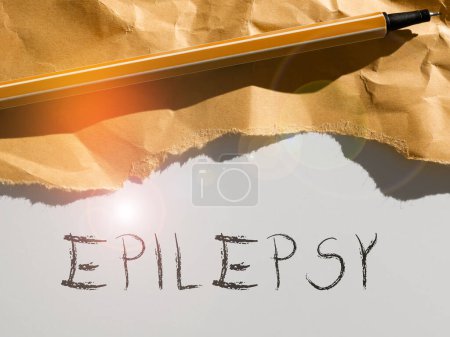 Photo for Text caption presenting Epilepsy, Word for Fourth most common neurological disorder Unpredictable seizures - Royalty Free Image