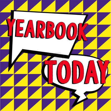 Photo for Text sign showing Yearbook, Business idea publication compiled by graduating class as a record of the years activities - Royalty Free Image