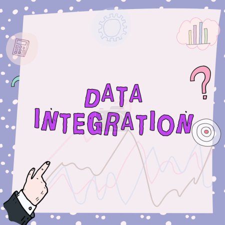 Photo for Inspiration showing sign Data Integration, Business overview involves combining data residing in different sources - Royalty Free Image