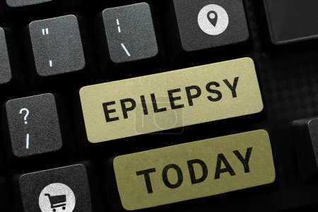 Foto de Signo de texto que muestra epilepsia, palabra escrita en el cuarto trastorno neurológico más común Convulsiones impredecibles - Imagen libre de derechos