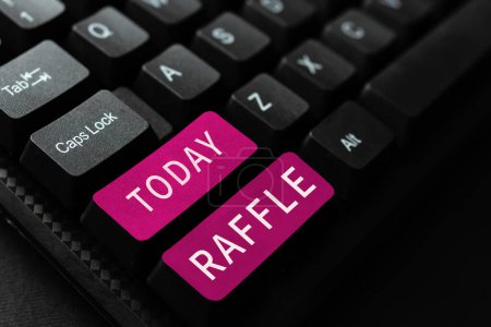 Photo for Text caption presenting Raffle, Business showcase means of raising money by selling numbered tickets offer as prize - Royalty Free Image