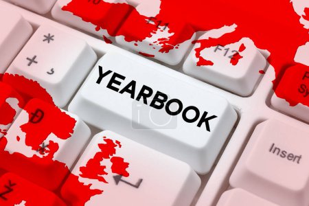 Photo for Sign displaying Yearbook, Business idea publication compiled by graduating class as a record of the years activities - Royalty Free Image