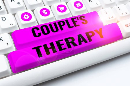 Photo for Text caption presenting Couples Therapy, Business idea treat relationship distress for individuals and couples - Royalty Free Image