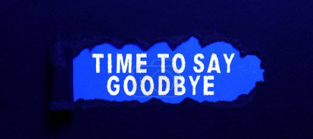 Foto de Exhibición conceptual Tiempo para decir adiós, concepto significando despedida de la oferta hasta que nos veamos otra vez - Imagen libre de derechos