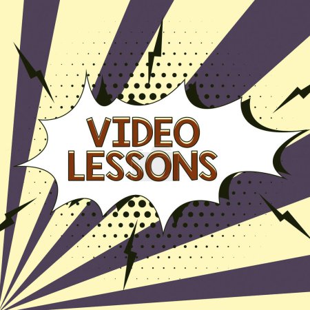 Foto de Inspiración mostrando el signo Lecciones de vídeo, Concepto que significa Material de educación en línea para un tema Visualización y aprendizaje - Imagen libre de derechos