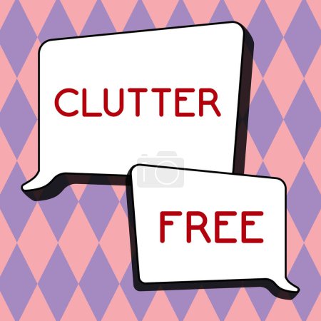 Téléchargez les photos : Légende du texte présentant Clutter Free, Idée d'entreprise Bien organisé et organisé Tidy Toutes choses au bon endroit - en image libre de droit