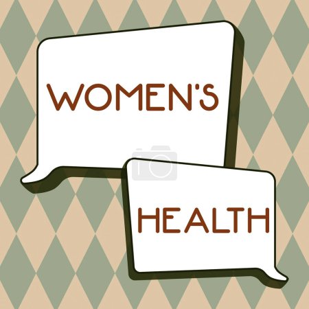 Foto de Texto que presenta Women S Health, Concepto que significa Women s es consecuencia de la salud física evitando enfermedades - Imagen libre de derechos