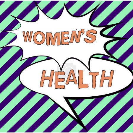 Foto de Signo de texto que muestra la salud de las mujeres S, idea de negocio Las mujeres es consecuencia de la salud física evitando la enfermedad - Imagen libre de derechos