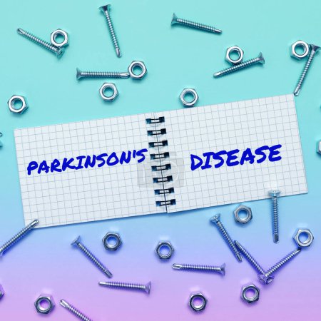 Téléchargez les photos : Légende textuelle présentant la maladie de Parkinsons, concept signifiant trouble du système nerveux qui affecte le mouvement et les capacités cognitives - en image libre de droit