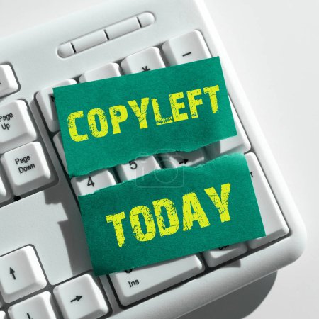 Foto de Texto que muestra inspiración Copyleft, Concepto de negocio el derecho a usar, modificar, copiar y compartir libremente software, obras de arte - Imagen libre de derechos